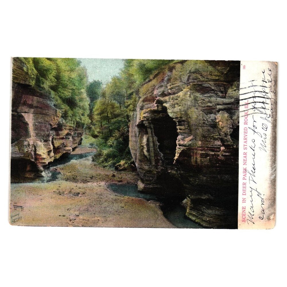 Scenic Deer Park Starved Rock Illinois Vintage Postcard 1907 Collectible Tourism